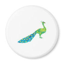 pretty peacock fridge magnet