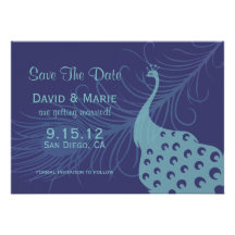 Pretty Peacock Save The Date Announcement