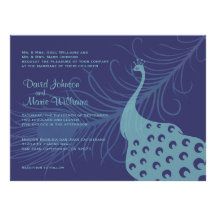 Pretty Peacock Wedding Invitation