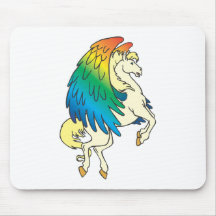 pretty pegasus rainbow winged mouse pads
