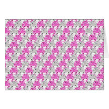 Pretty Pink and Clear Rhinestone Stripe Design Card
