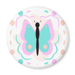 Pretty Pink And Cyan Butterfly Magnet