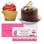 Pretty Pink and Green Bakery Business Card business cards