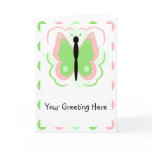 Pretty Pink And Green Butterfly Greeting Card