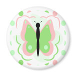 Pretty Pink And Green Butterfly Magnet