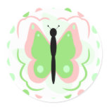 Pretty Pink And Green Butterfly Sticker
