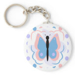 Pretty Pink And Light Blue Butterfly Keychain