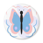 Pretty Pink And Light Blue Butterfly Magnet