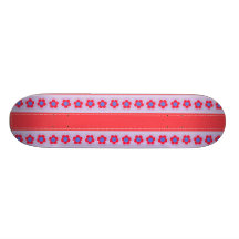 Pretty Pink and Purple Flowers and Stripes Skate Decks
