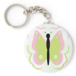 Pretty Pink And Yellow Butterfly Keychain