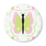 Pretty Pink And Yellow Butterfly Magnet