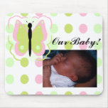 Pretty Pink And Yellow Butterfly Mousepad