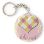 Pretty Pink and Yellow Heart Key Chains