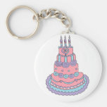 Pretty Pink Birthday Cake Keychains