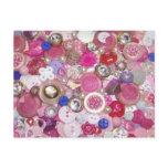Pretty Pink Button Collage postcards
