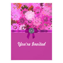 Pretty pink floral personalized announcement