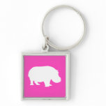 Pretty Pink Hippo Silhouette keychains