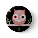 Pretty Pink Pale Owl buttons