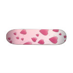 Pretty Pink Pattern of Love Hearts. Custom skateboards