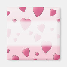 Pretty Pink Pattern of Love Hearts. Fridge Magnet