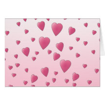 Pretty Pink Pattern of Love Hearts. Greeting Card