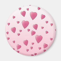 Pretty Pink Pattern of Love Hearts. Refrigerator Magnet