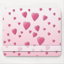 Pretty Pink Pattern of Love Hearts. Mousepad