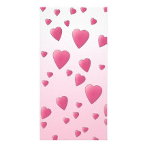 Pretty Pink Pattern of Love Hearts. Photo Card