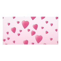 Pretty Pink Pattern of Love Hearts. Customized Photo Card