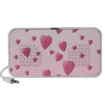 Pretty Pink Pattern of Love Hearts. Portable Speakers
