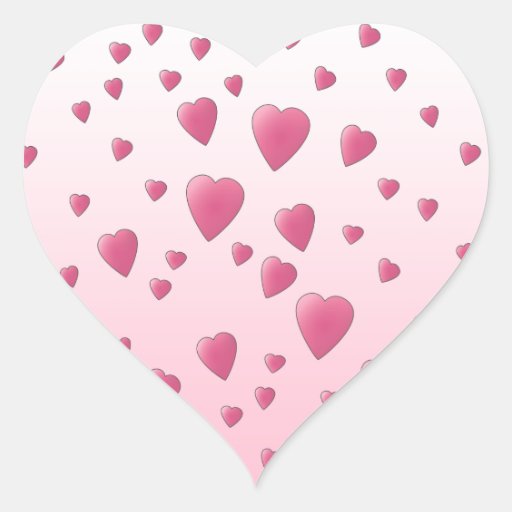 Pretty Pink Pattern Of Love Hearts Sticker Zazzle