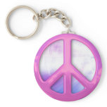 Pretty Pink Peace Sign keychains
