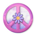 Pretty Pink Peace Sign magnets