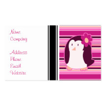 Pretty Pink Penguin Business Card Template