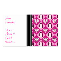 Pretty Pink Penguin Pattern Business Card Template