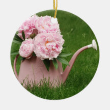Pretty Pink Peony Bouquet Christmas Ornament