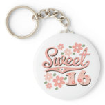 Pretty Pink Petal Sweet 16 Keychain