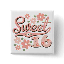 Pretty Pink Petal Sweet 16 Pin