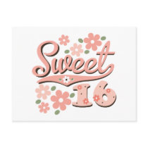 Pretty Pink Petal Sweet 16 Postcard