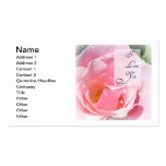 Pretty Pink  Rose I Love You Customisable Card Business Cards