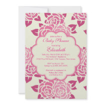 Pretty Pink Roses Spring Baby Shower Invitation