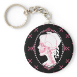 Pretty Pink Skull Cameo keychains
