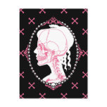 Pretty Pink Skull Cameo postcards