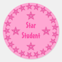 Pretty Pink Star Student Reward Customisable Sticker