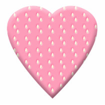 Pretty Pink Strawberry Heart on White. Acrylic Cut Out