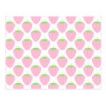 Pretty Pink Strawberry Pattern. postcards