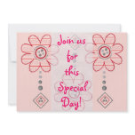 Pretty Pink Wall Flowers Invitations