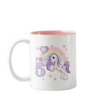 Pretty Pony 5th Birthday Mugs