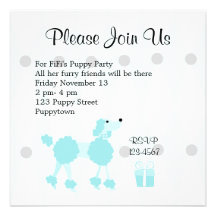 Pretty Poodle Personalized Invite