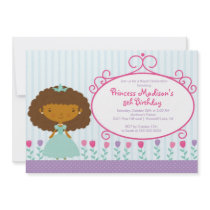 Pretty Princess Birthday Party Invitation Purple